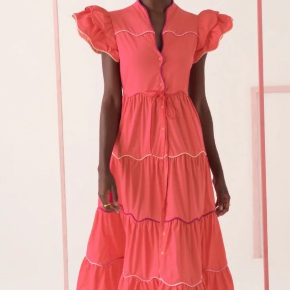 CeliaB Coral and Pink Maxi Dress